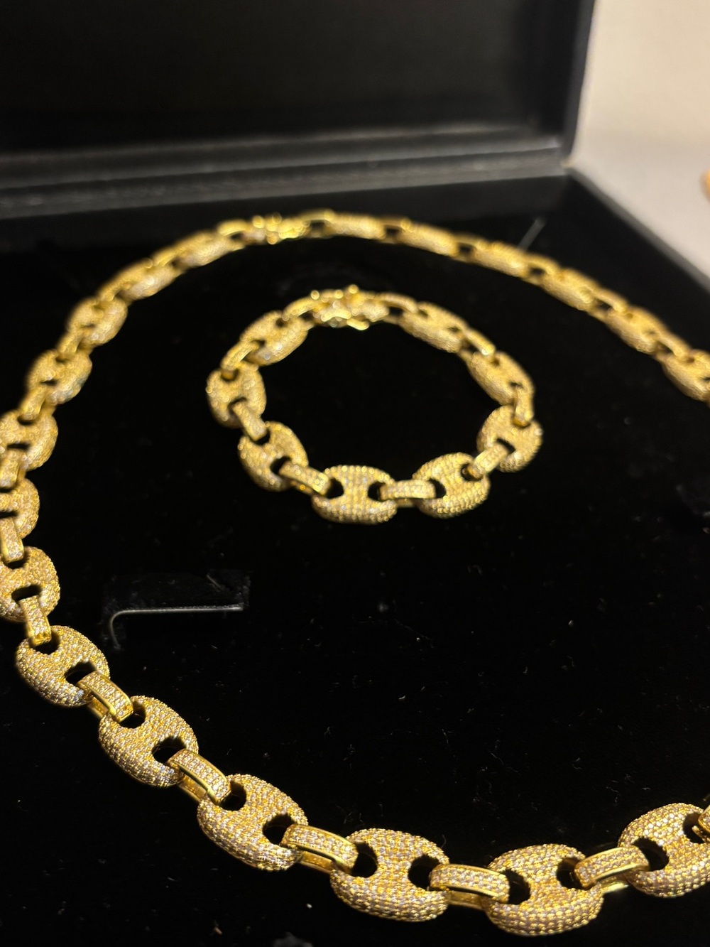 ⚜️⚜️Gold plated Link Necklace and Bracelet Set - Elegant Women's And Men Jewelry